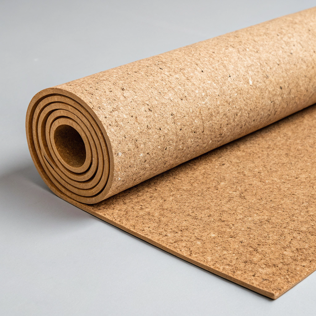 Natural cork and organic rubber textured meditation mat